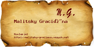 Malitsky Graciána névjegykártya